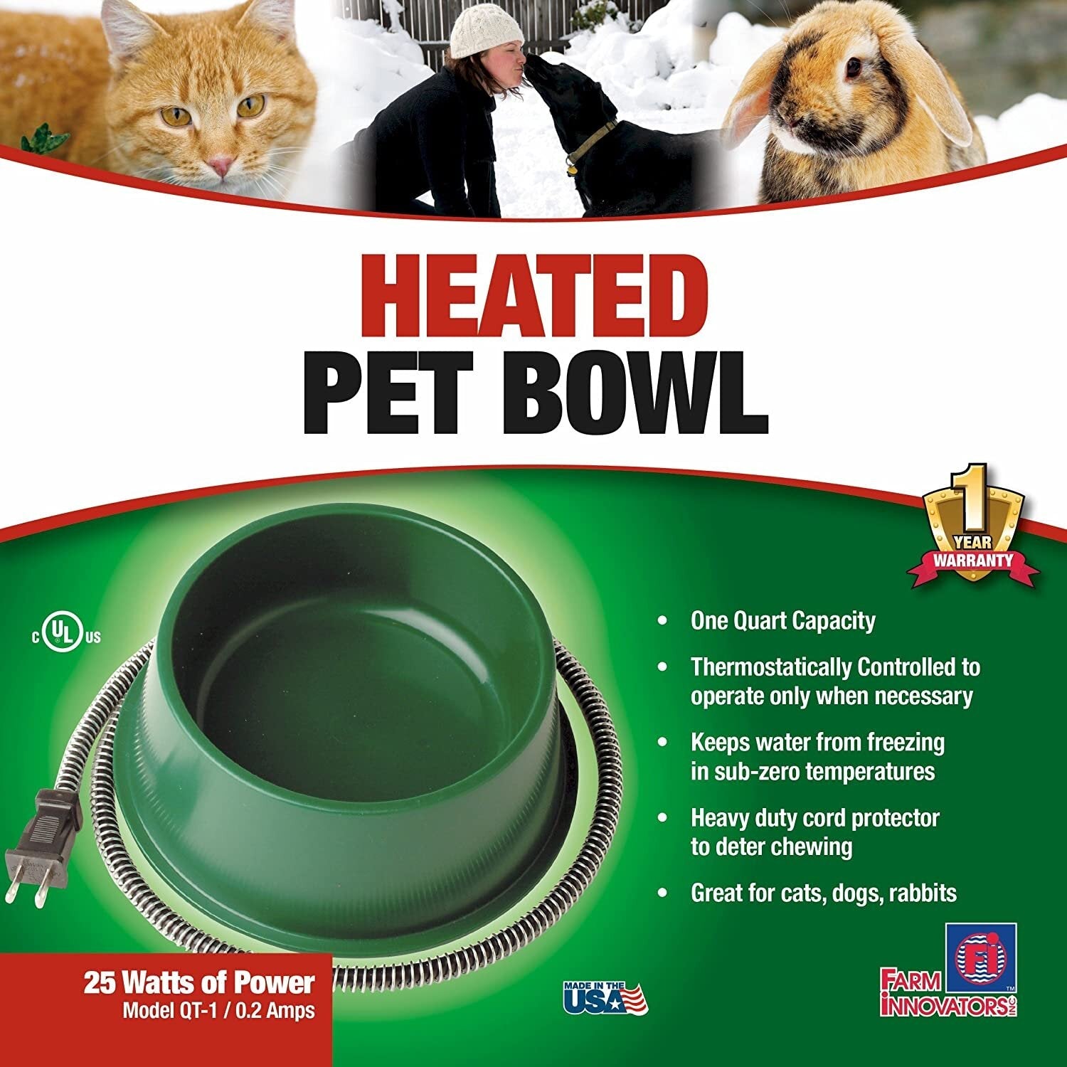 Farm innovators heated pet bowl best sale